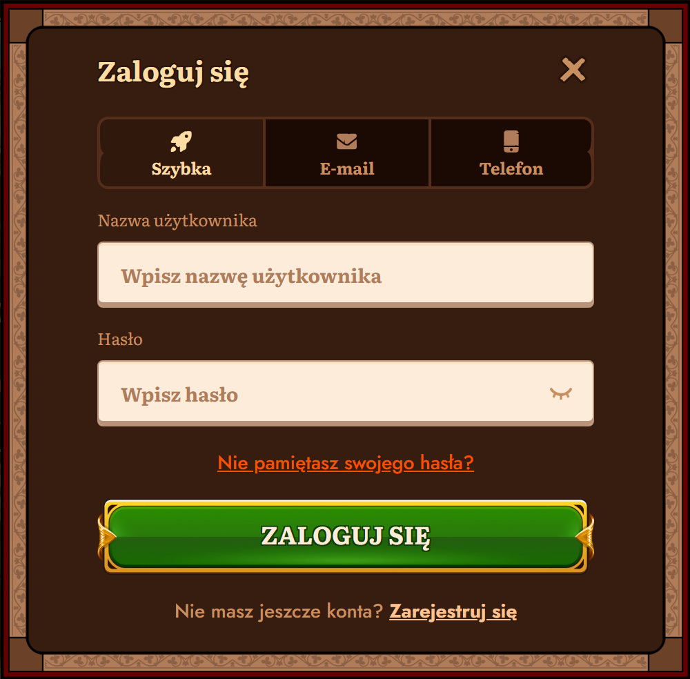 Logowanie do panelu gracza Wild Robin