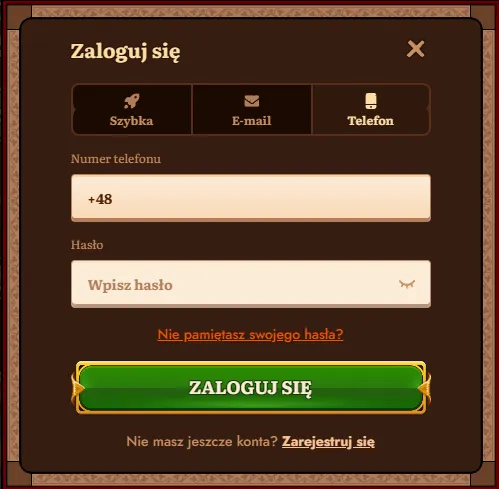 Logowanie do panelu gracza Wild Robin